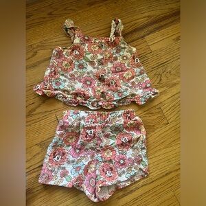 3T Minnie Mouse and Floral motif tank/shorts set